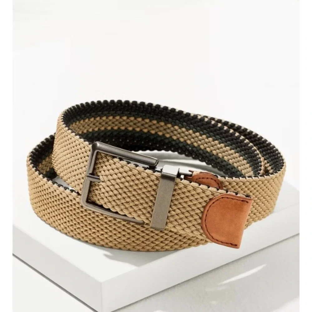 NWT Tommy‎ Bahama Men's XL42-44 Reversible Stretch Cord Belt Black Khaki